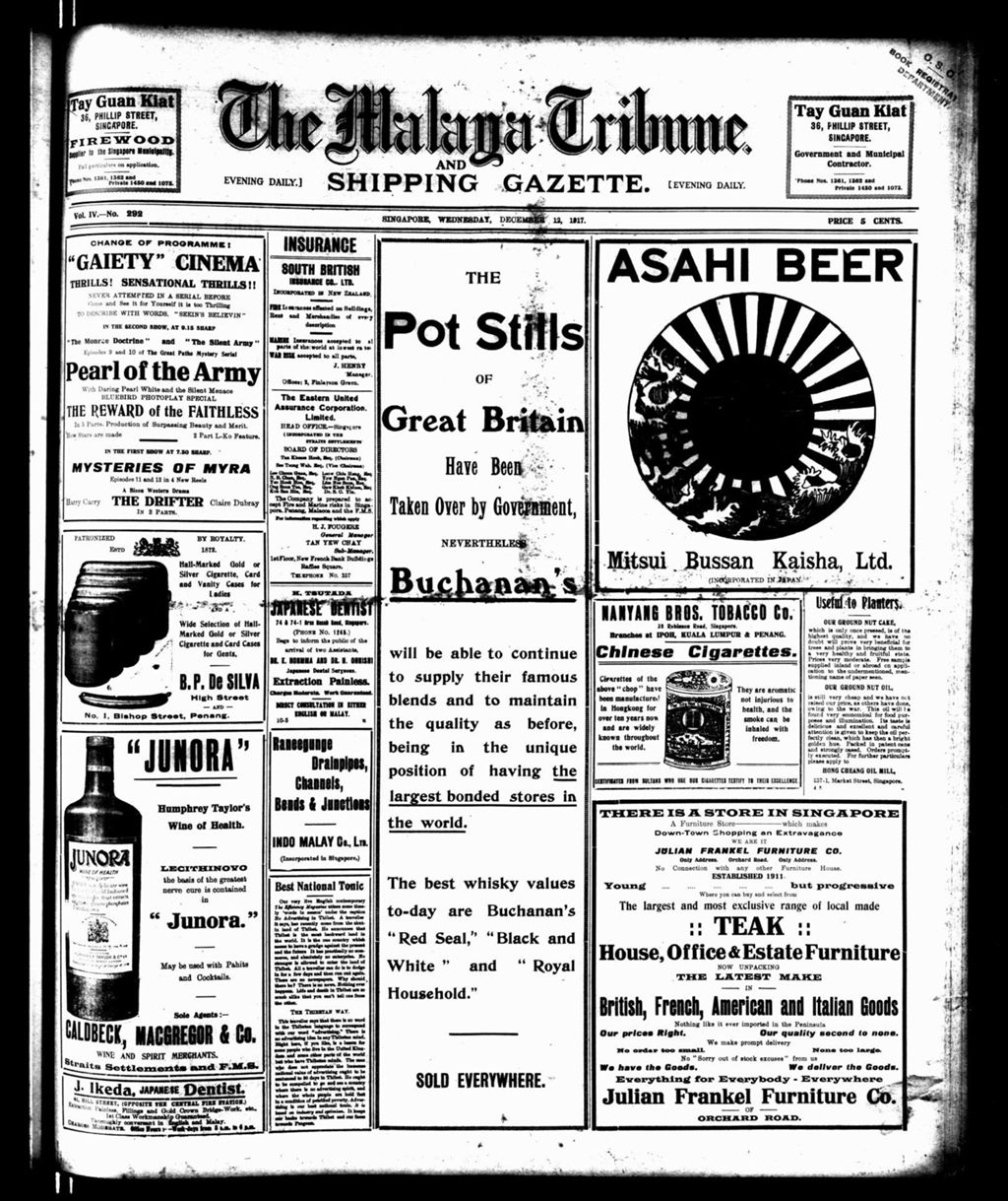 Miniature of Malaya Tribune 12 December 1917