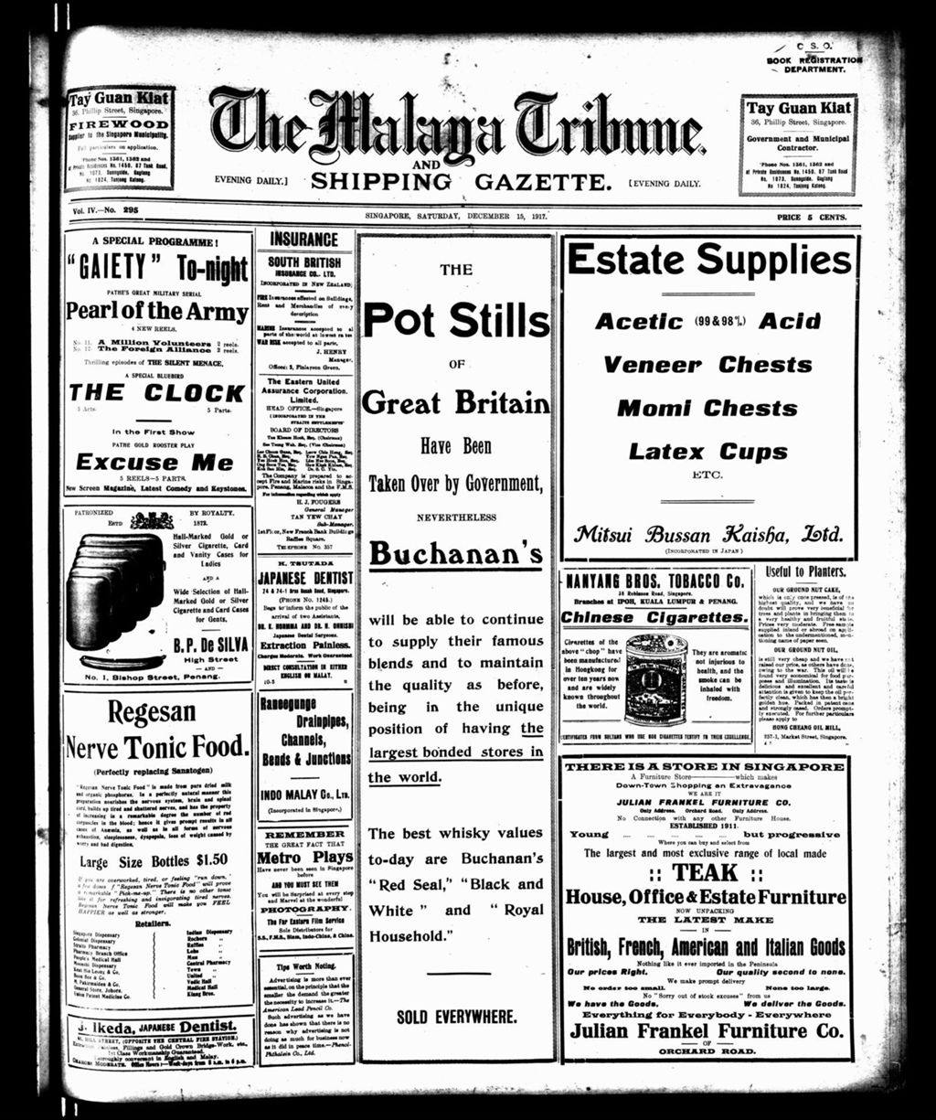 Miniature of Malaya Tribune 15 December 1917