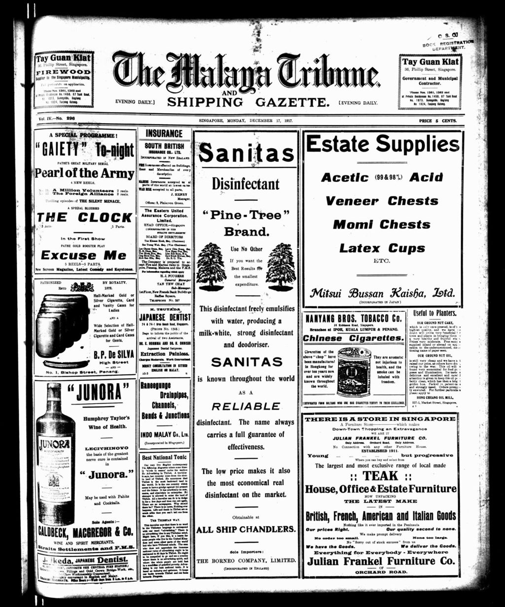 Miniature of Malaya Tribune 17 December 1917