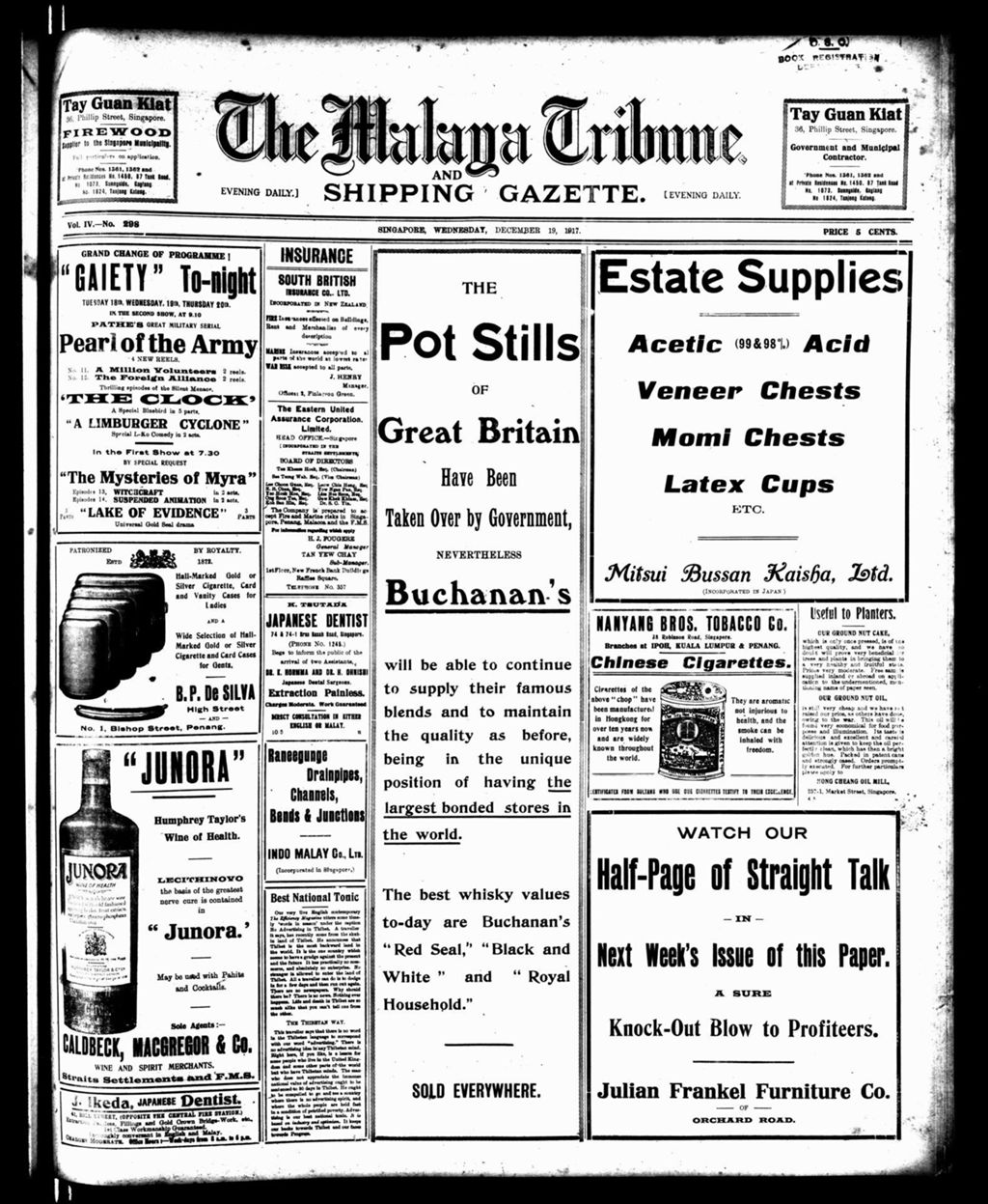 Miniature of Malaya Tribune 19 December 1917