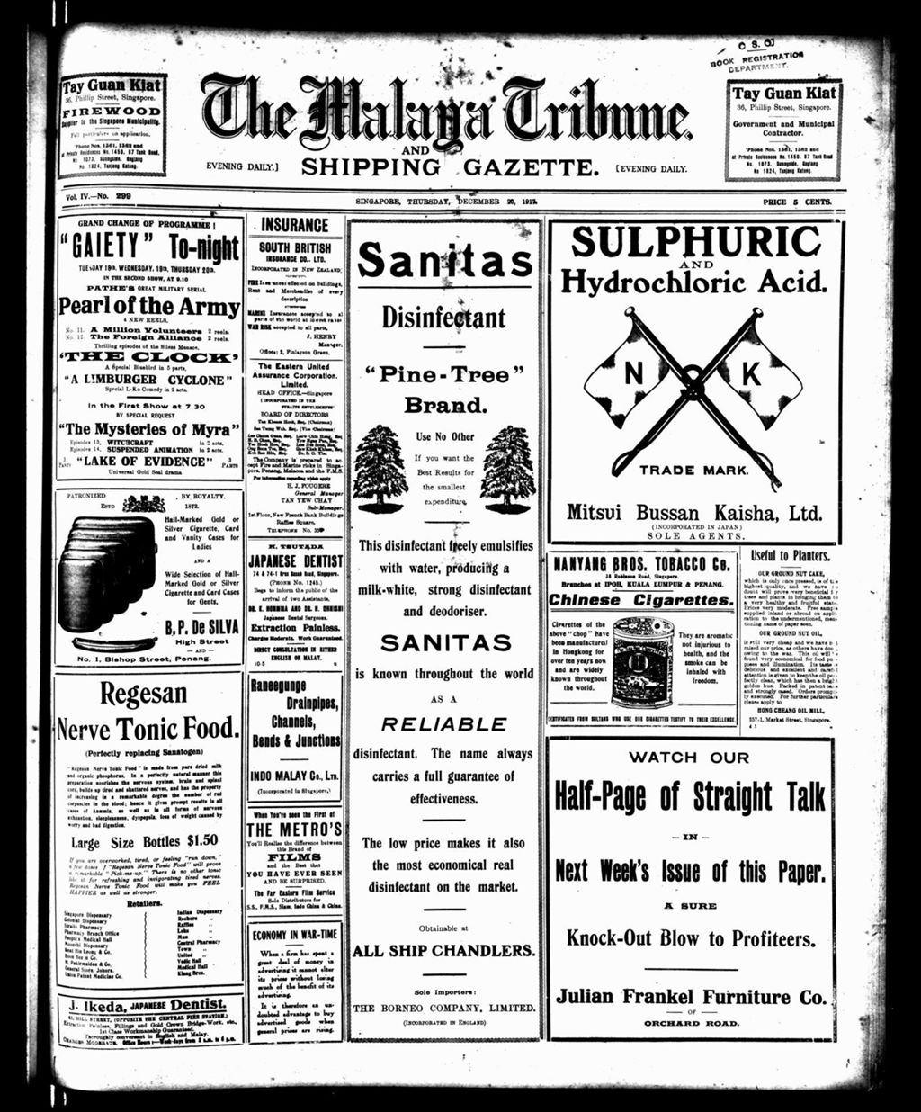 Miniature of Malaya Tribune 20 December 1917