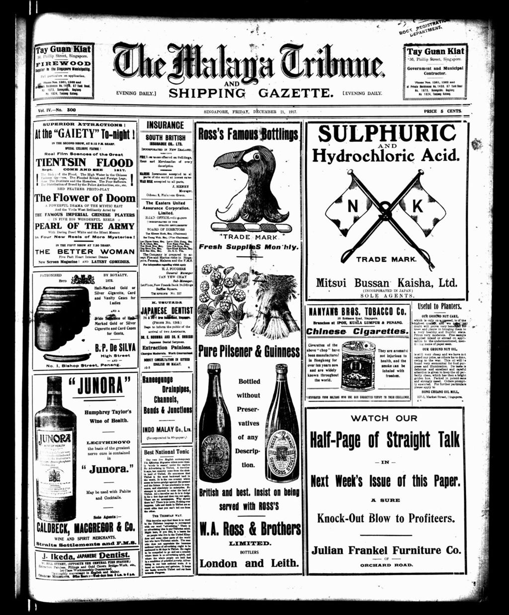 Miniature of Malaya Tribune 21 December 1917