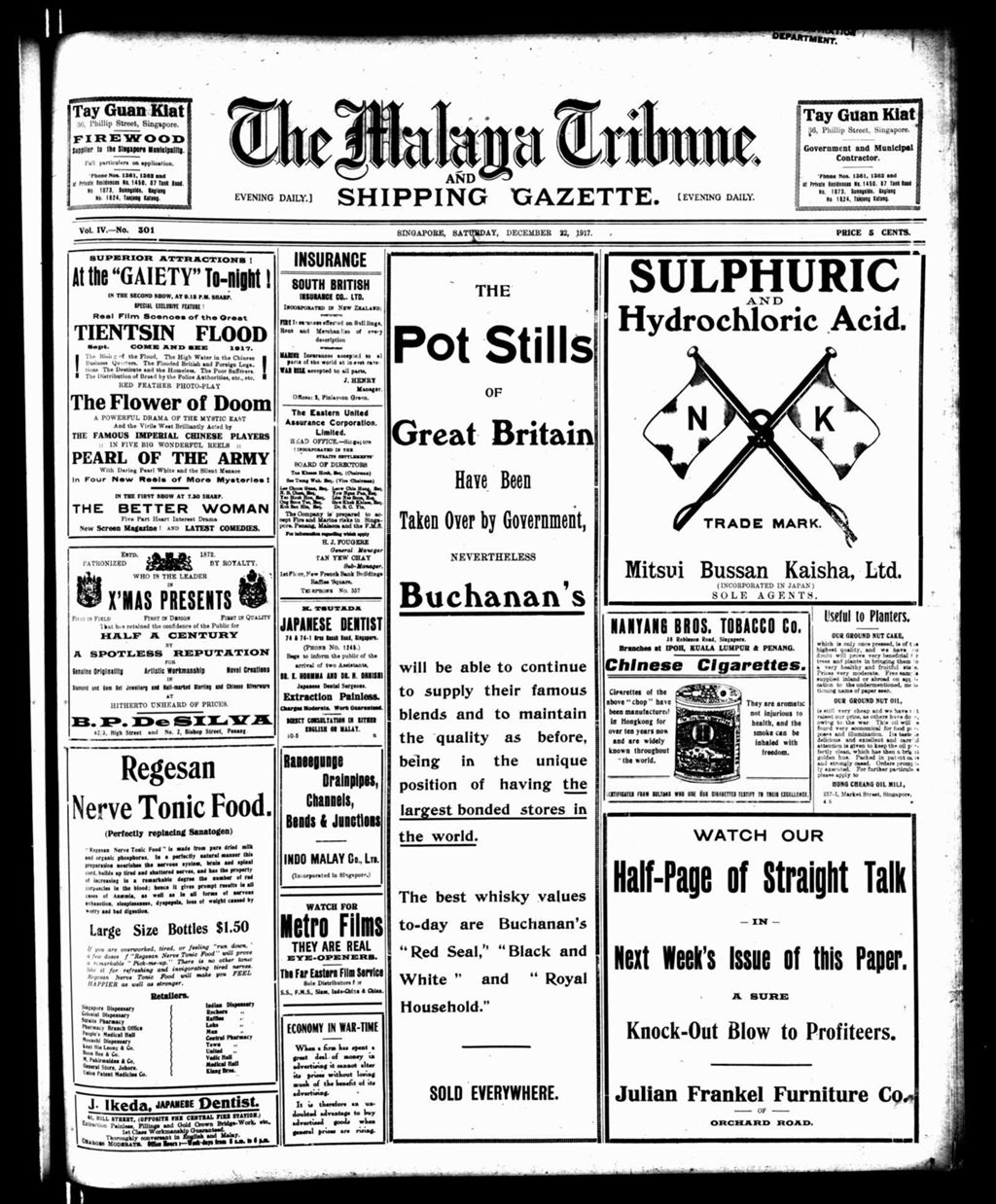 Miniature of Malaya Tribune 22 December 1917