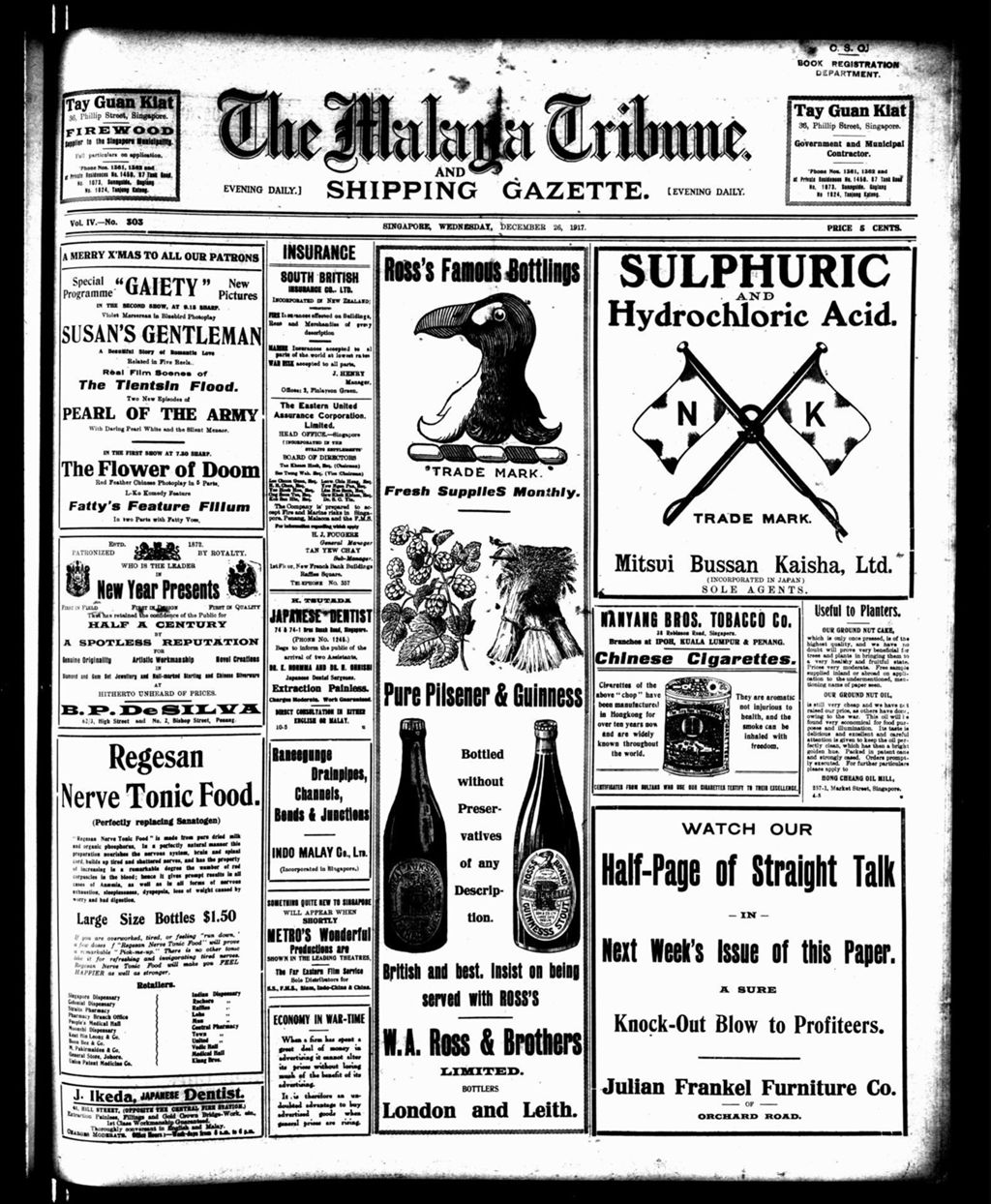 Miniature of Malaya Tribune 26 December 1917