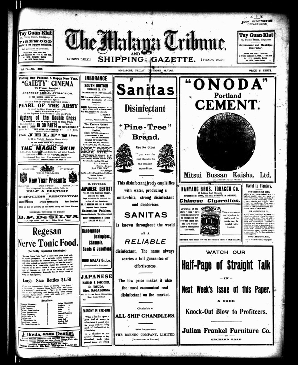 Miniature of Malaya Tribune 28 December 1917