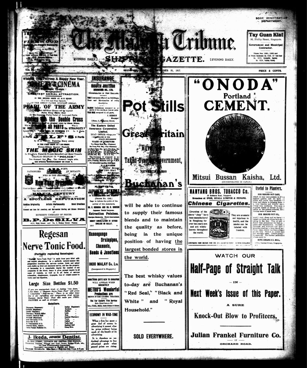 Miniature of Malaya Tribune 31 December 1917