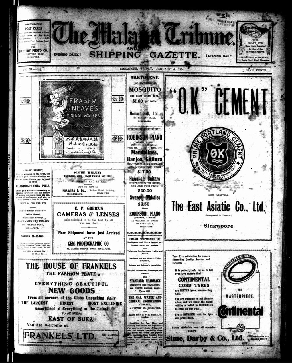 Miniature of Malaya Tribune 04 January 1924