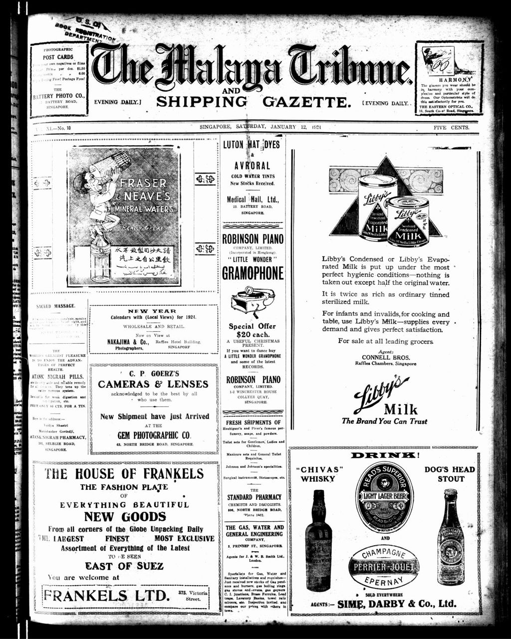 Miniature of Malaya Tribune 12 January 1924