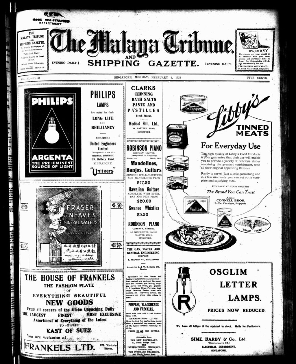 Miniature of Malaya Tribune 04 February 1924