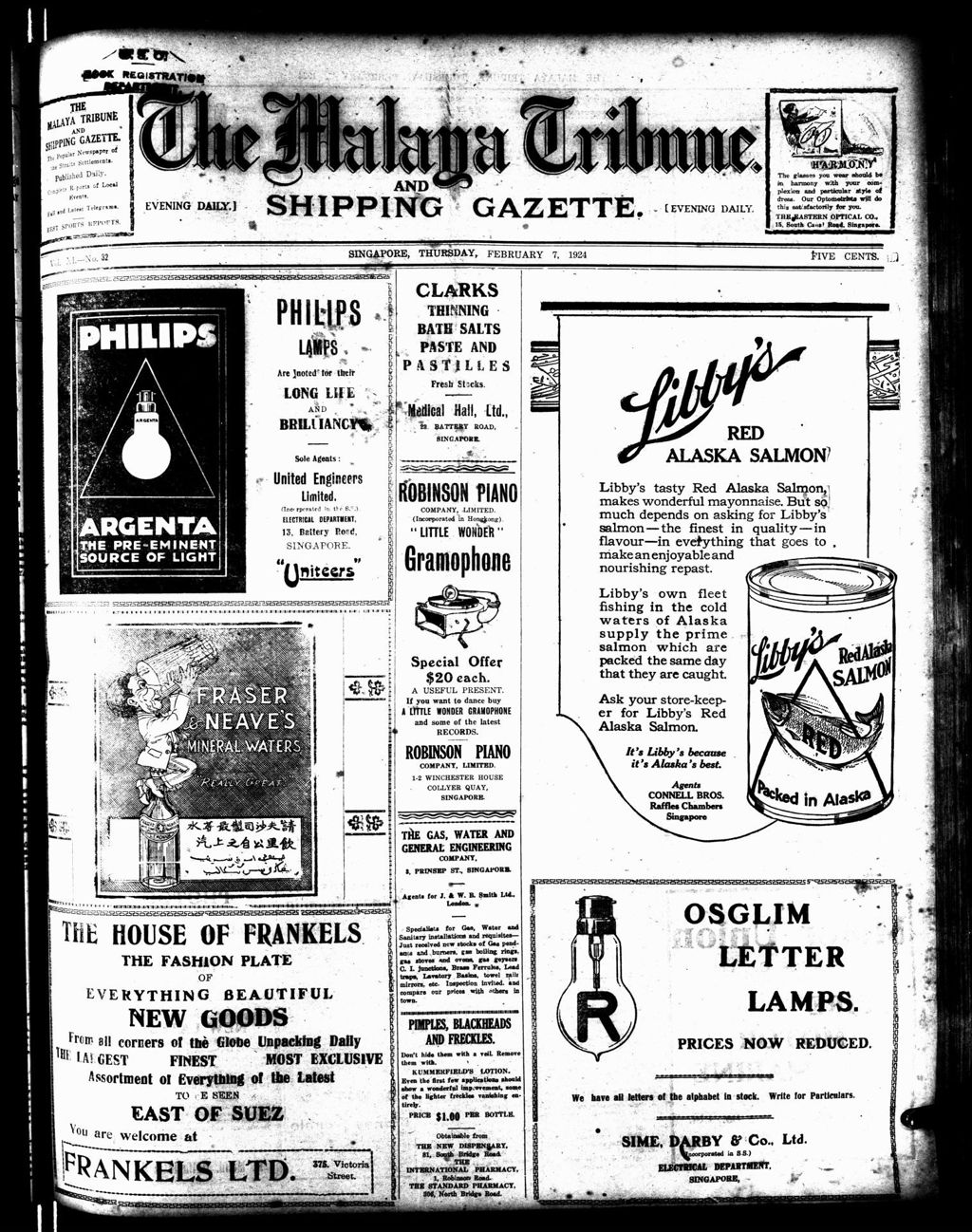 Miniature of Malaya Tribune 07 February 1924