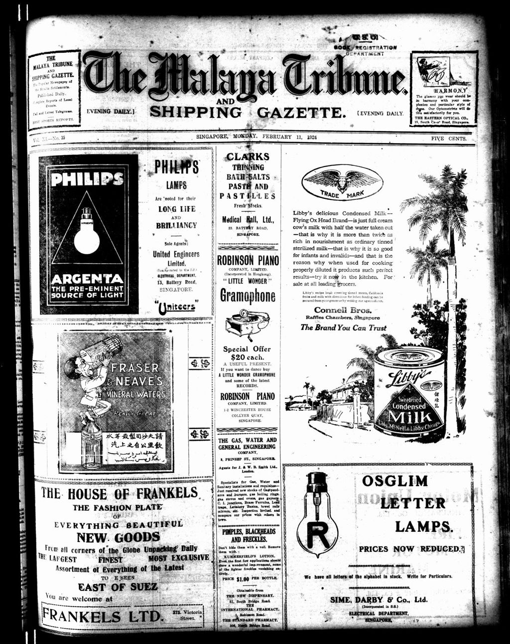 Miniature of Malaya Tribune 11 February 1924