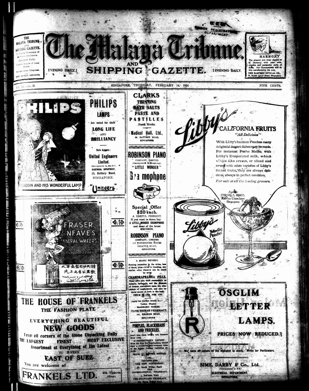 Miniature of Malaya Tribune 14 February 1924