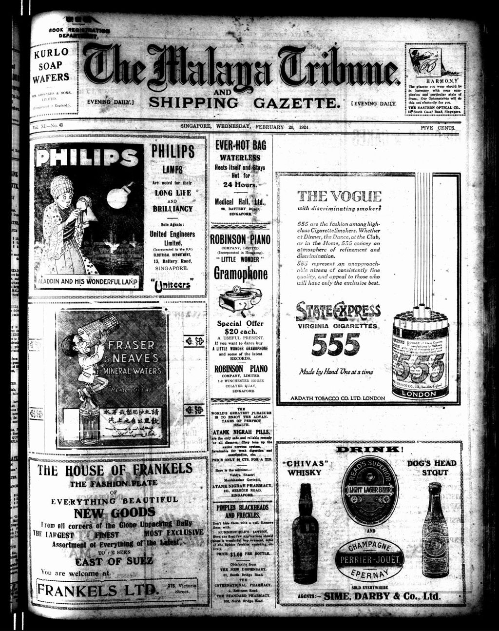 Miniature of Malaya Tribune 20 February 1924