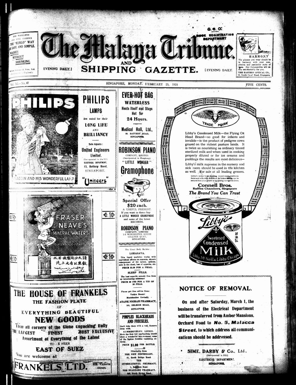 Miniature of Malaya Tribune 25 February 1924