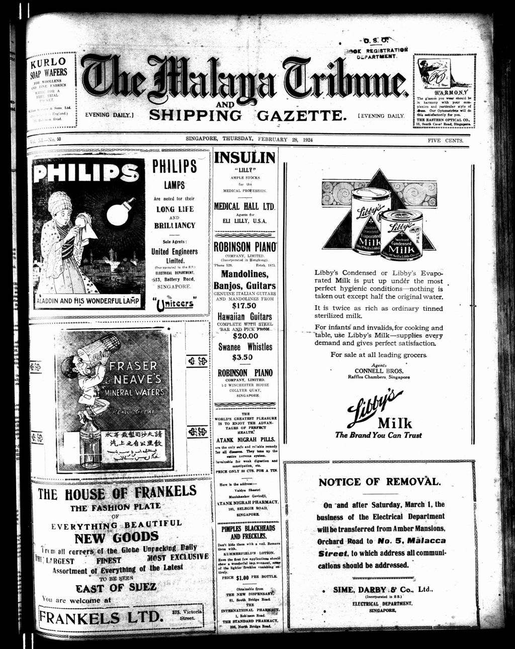 Miniature of Malaya Tribune 28 February 1924