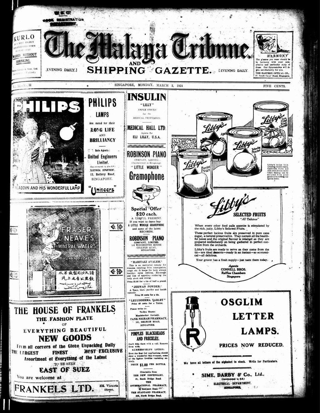 Miniature of Malaya Tribune 03 March 1924