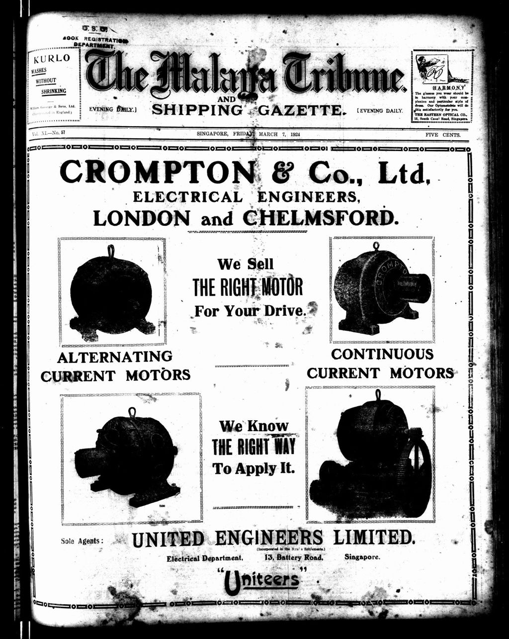 Miniature of Malaya Tribune 07 March 1924