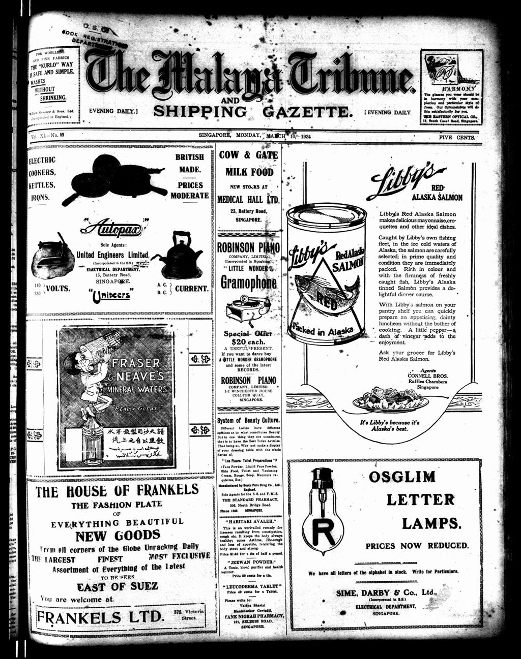 Miniature of Malaya Tribune 10 March 1924