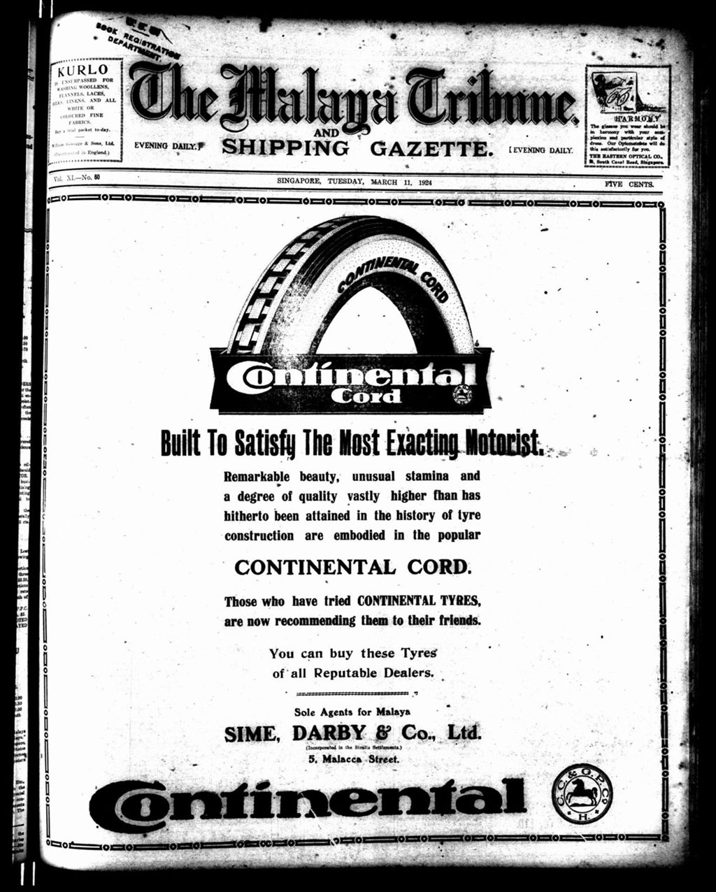 Miniature of Malaya Tribune 11 March 1924