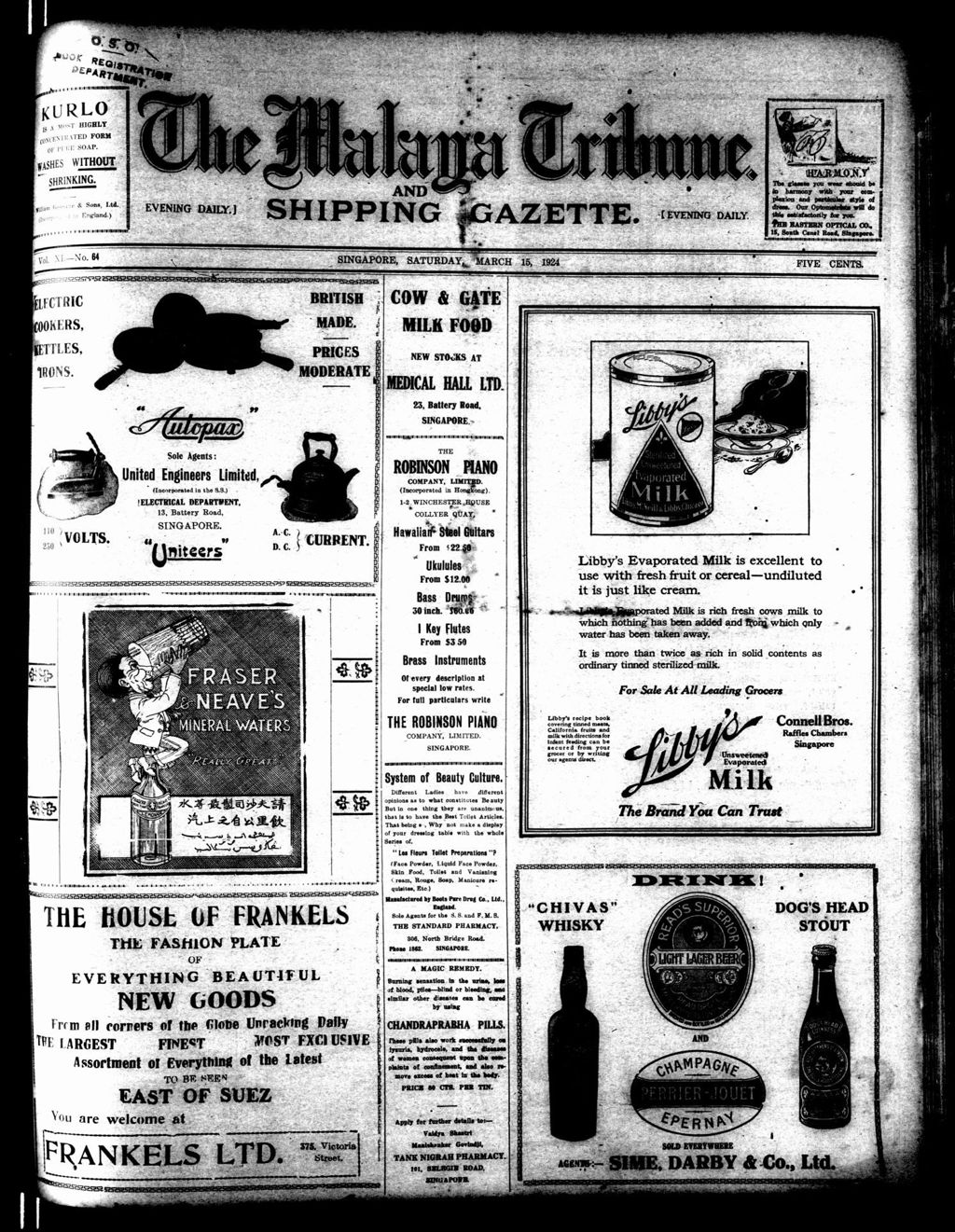 Miniature of Malaya Tribune 15 March 1924