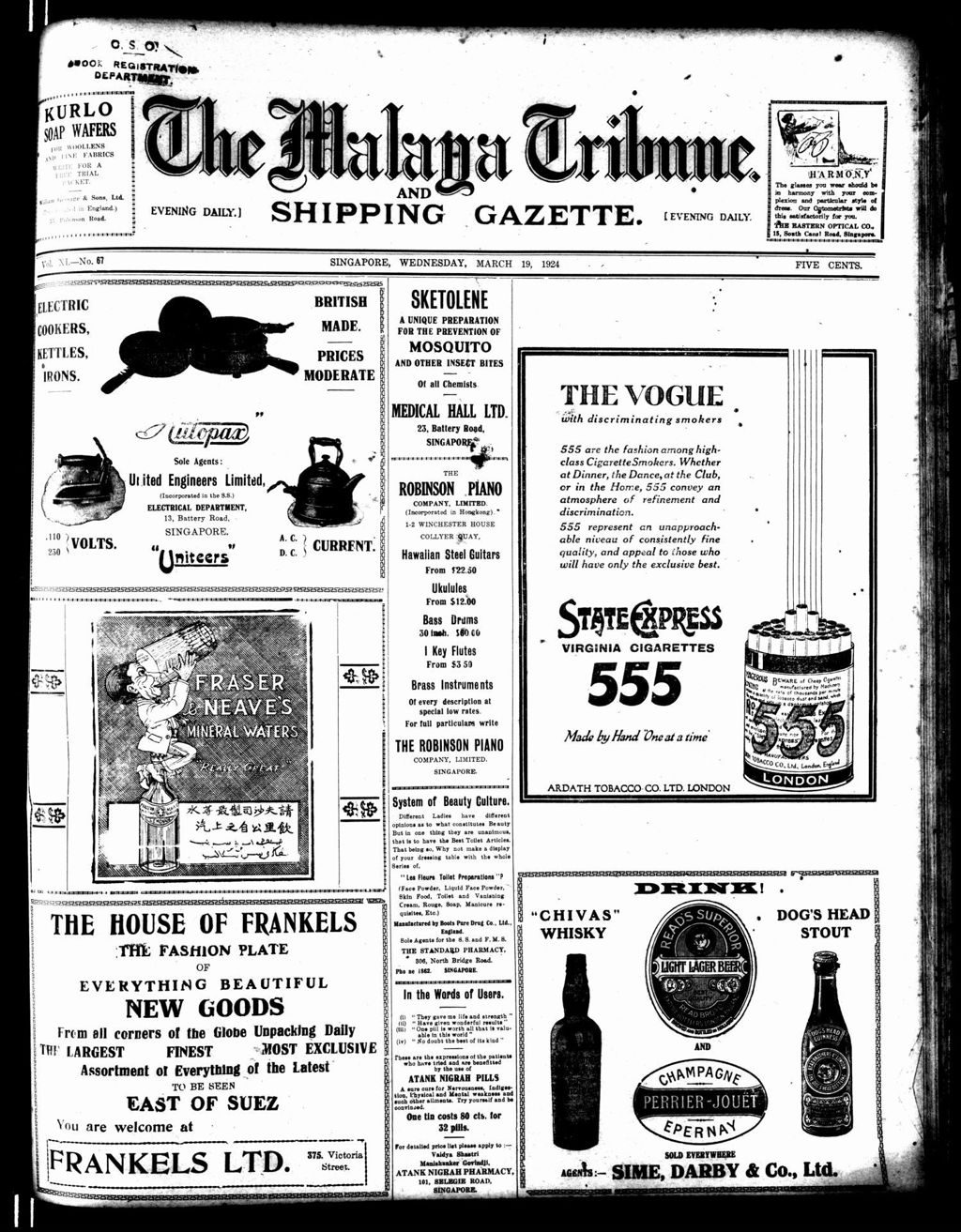 Miniature of Malaya Tribune 19 March 1924