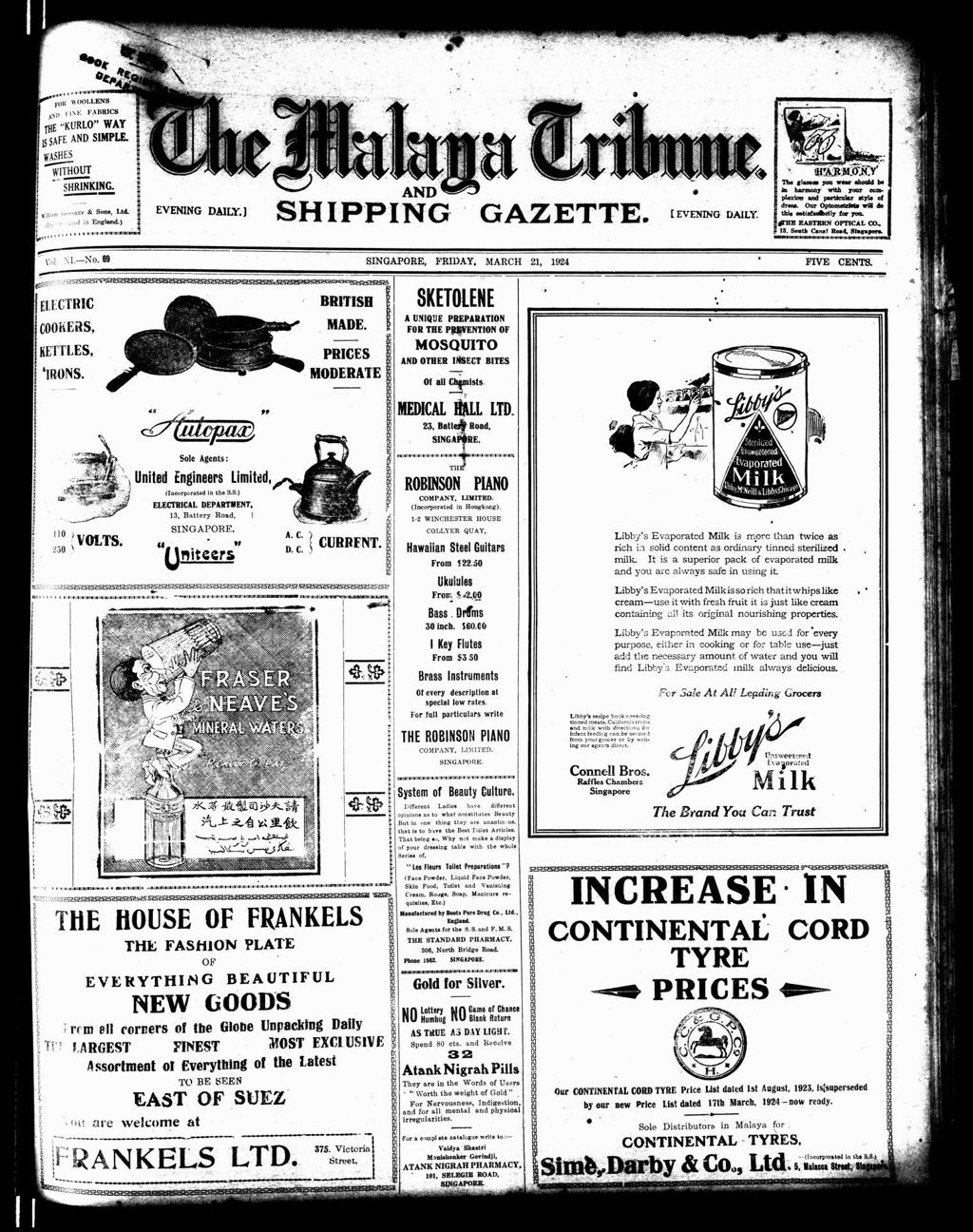 Miniature of Malaya Tribune 21 March 1924