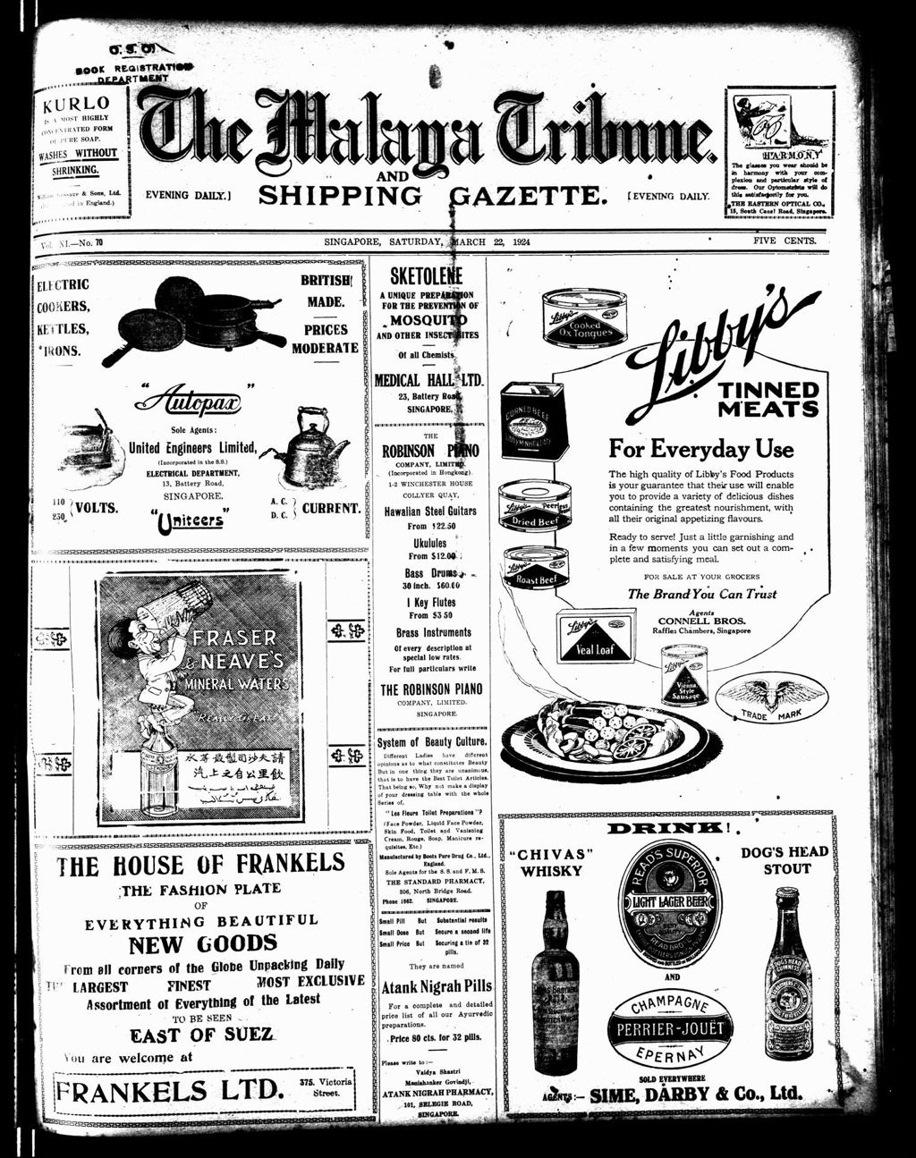 Miniature of Malaya Tribune 22 March 1924