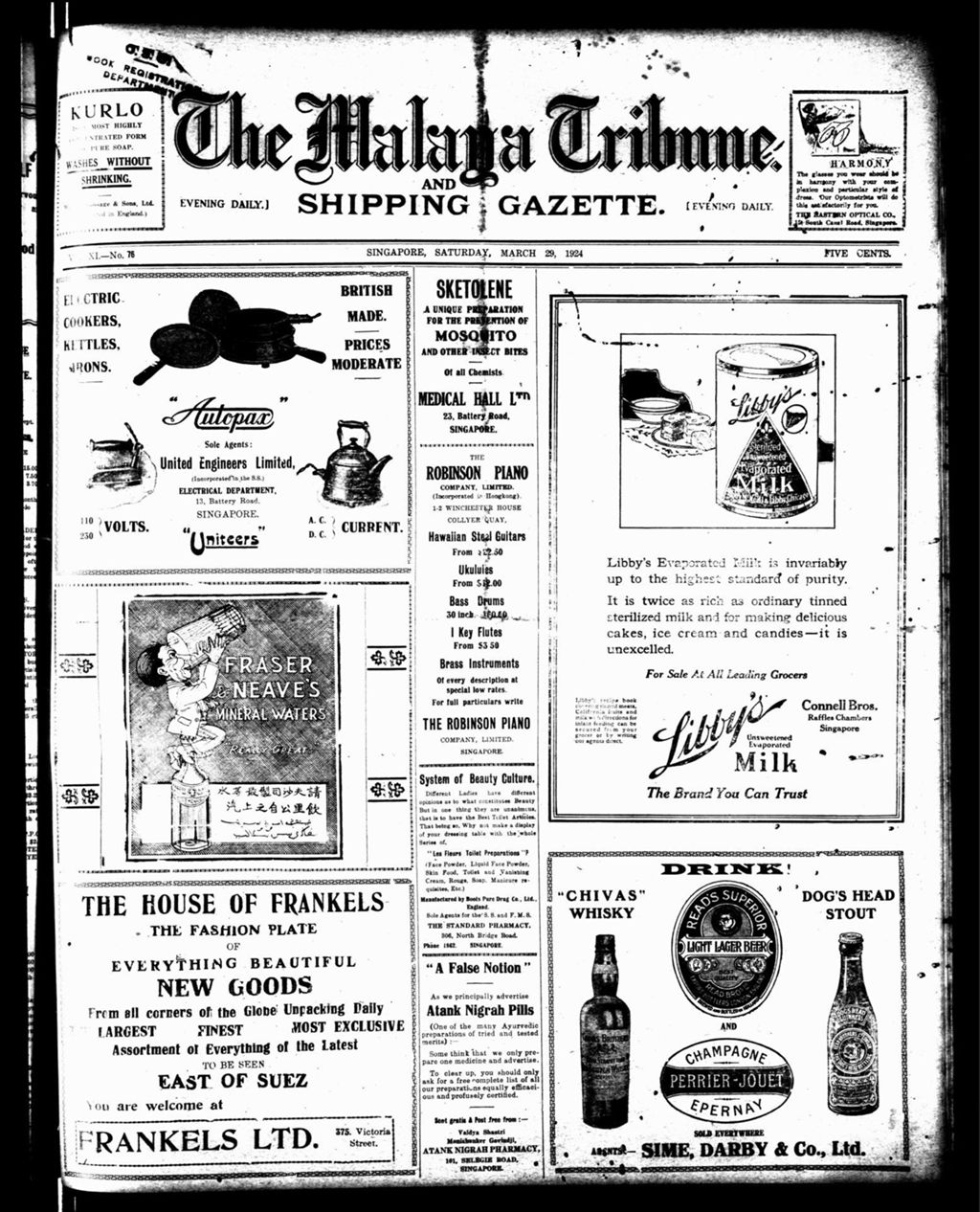 Miniature of Malaya Tribune 29 March 1924