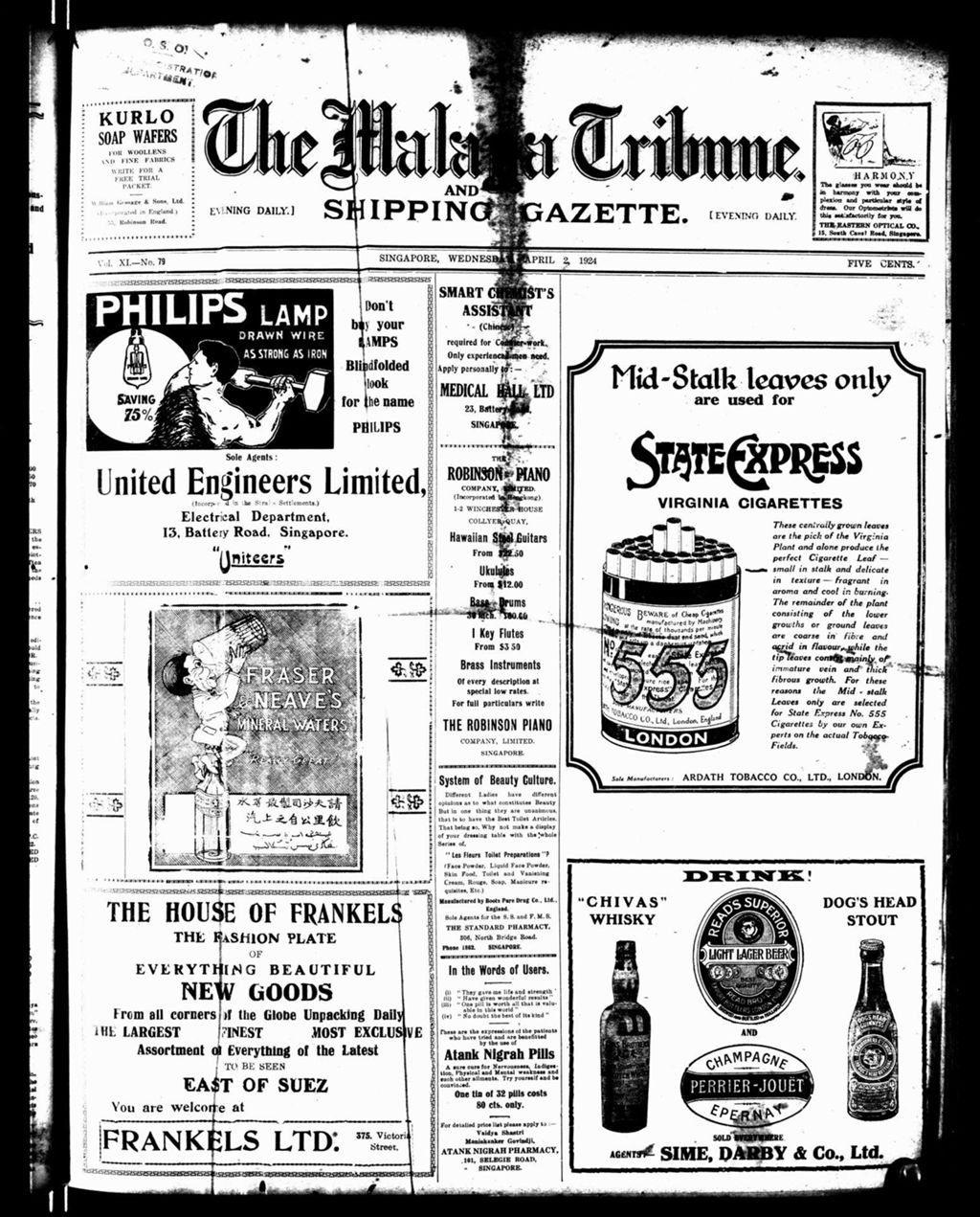 Miniature of Malaya Tribune 02 April 1924