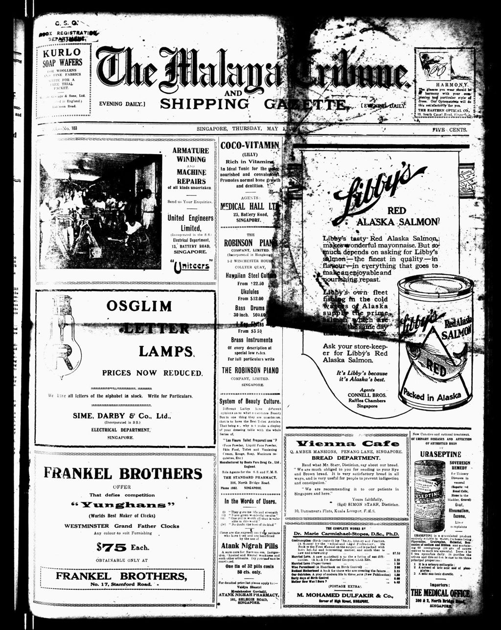 Miniature of Malaya Tribune 01 May 1924