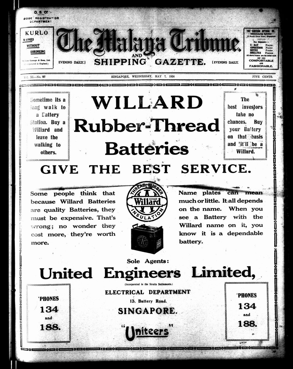 Miniature of Malaya Tribune 07 May 1924