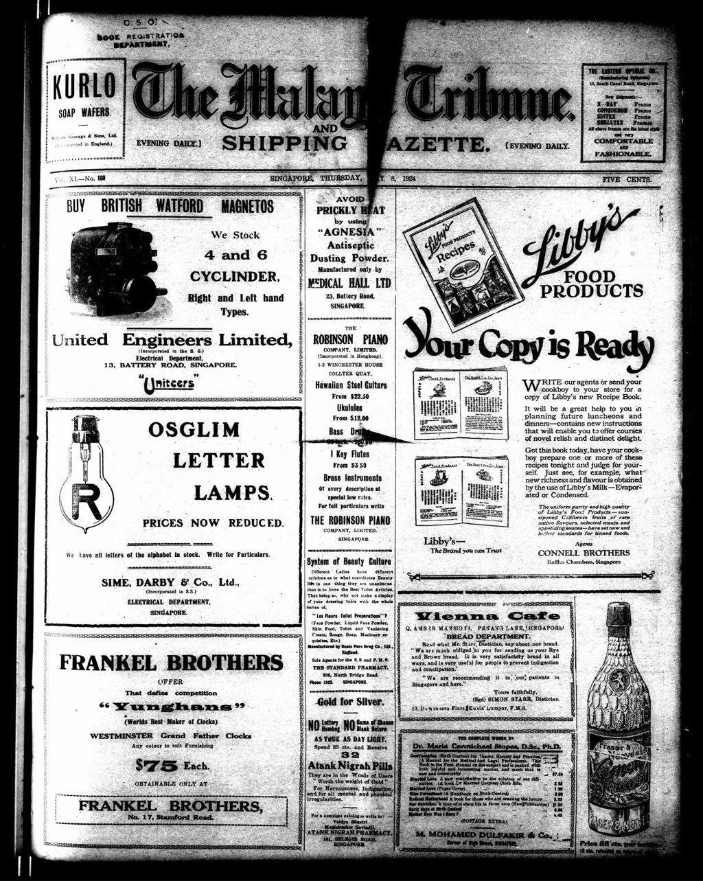 Miniature of Malaya Tribune 08 May 1924