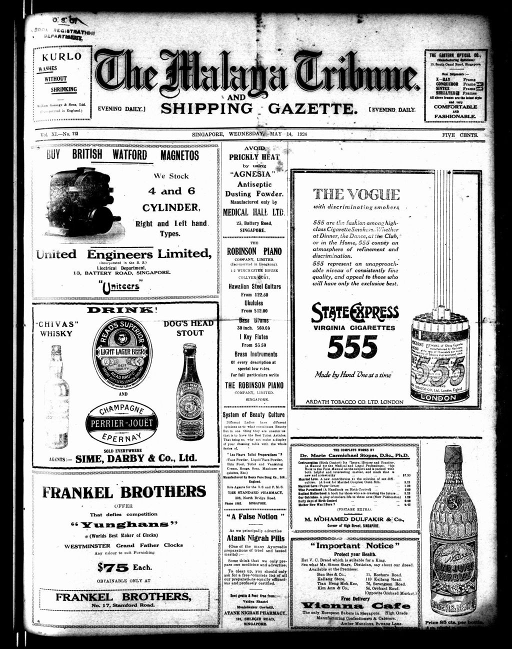 Miniature of Malaya Tribune 14 May 1924