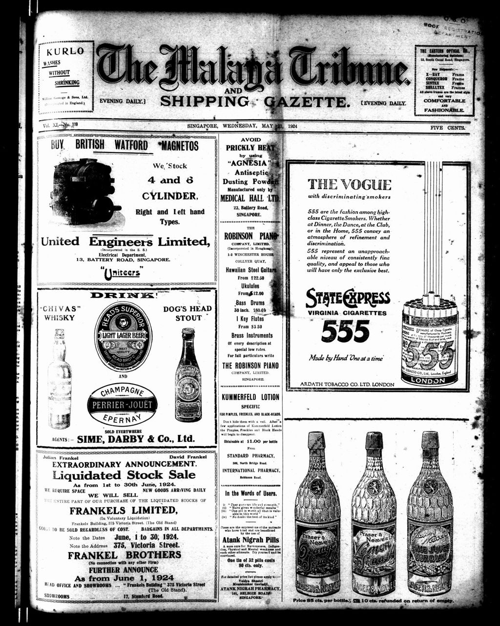 Miniature of Malaya Tribune 21 May 1924