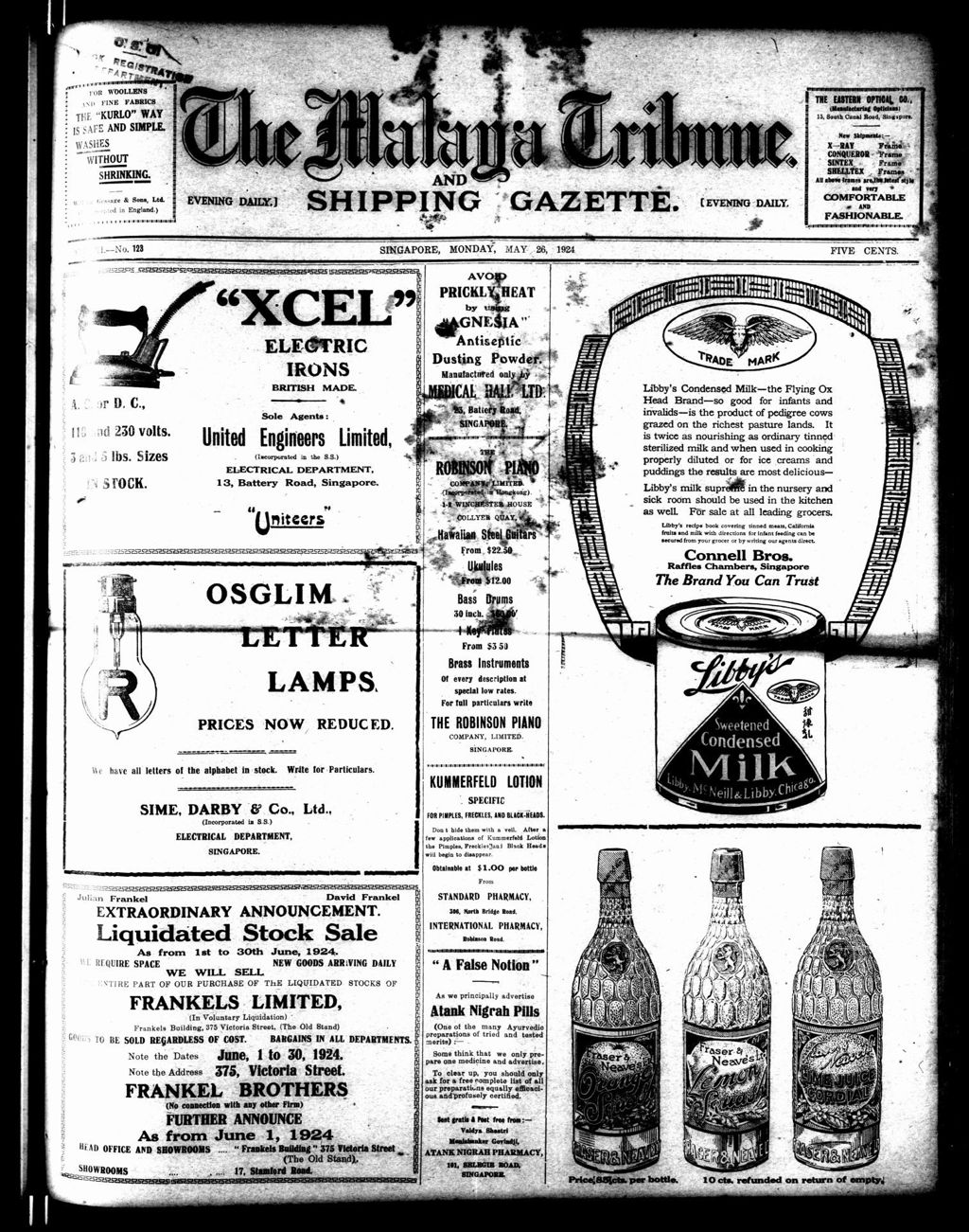 Miniature of Malaya Tribune 26 May 1924