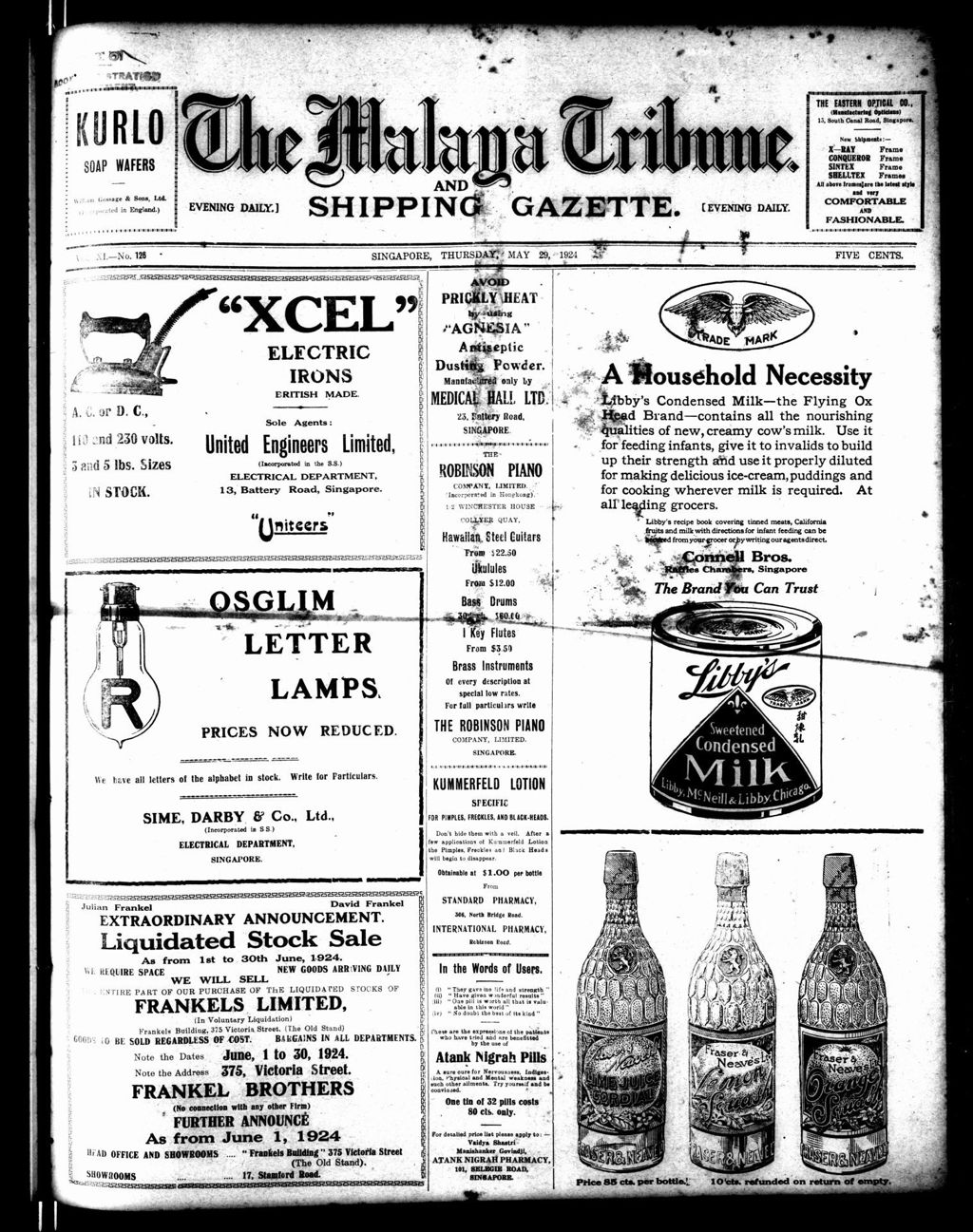 Miniature of Malaya Tribune 29 May 1924