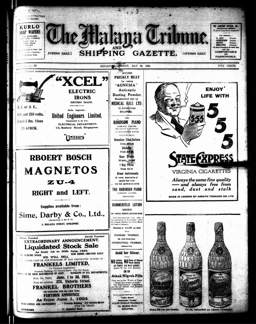 Miniature of Malaya Tribune 30 May 1924