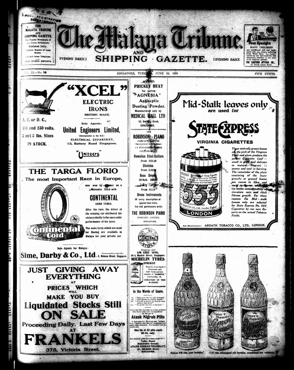 Miniature of Malaya Tribune 24 June 1924