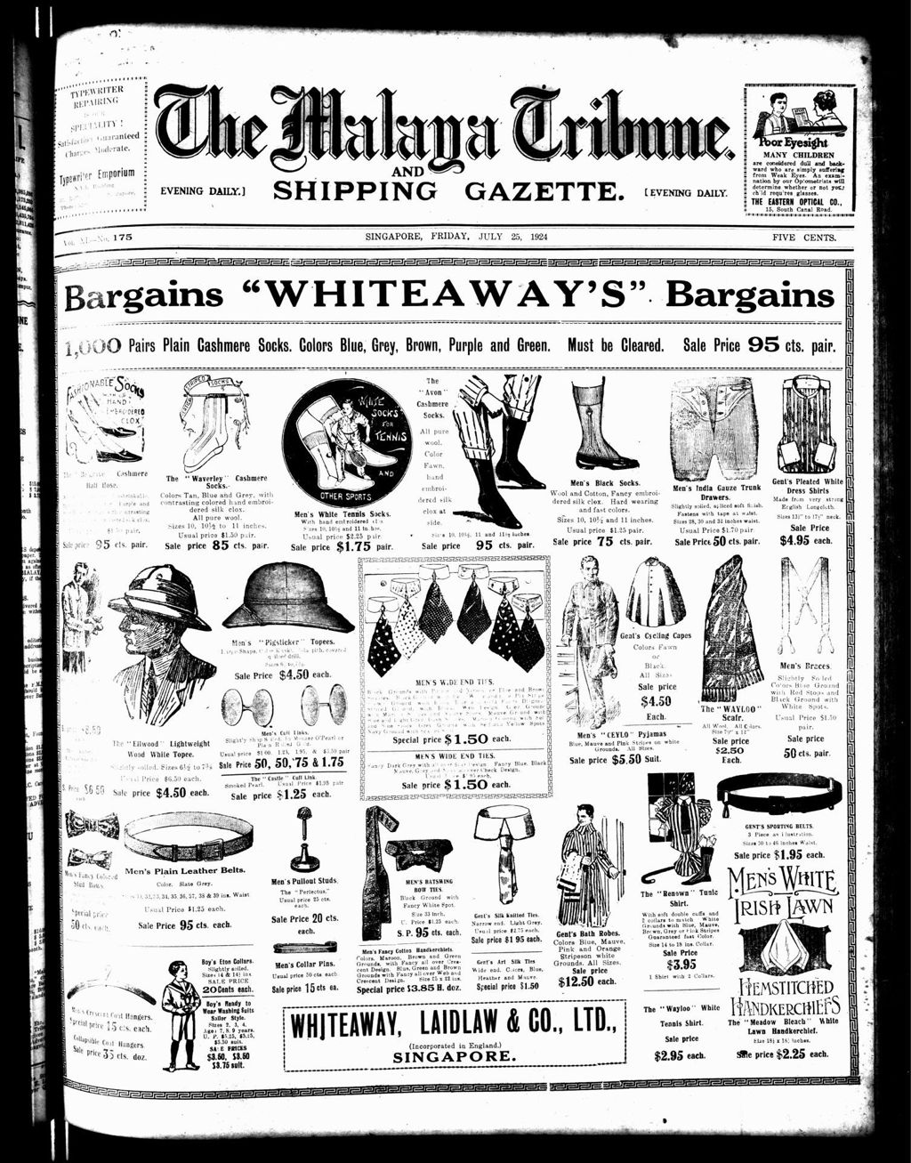 Miniature of Malaya Tribune 25 July 1924