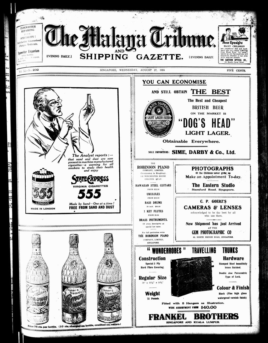 Miniature of Malaya Tribune 27 August 1924