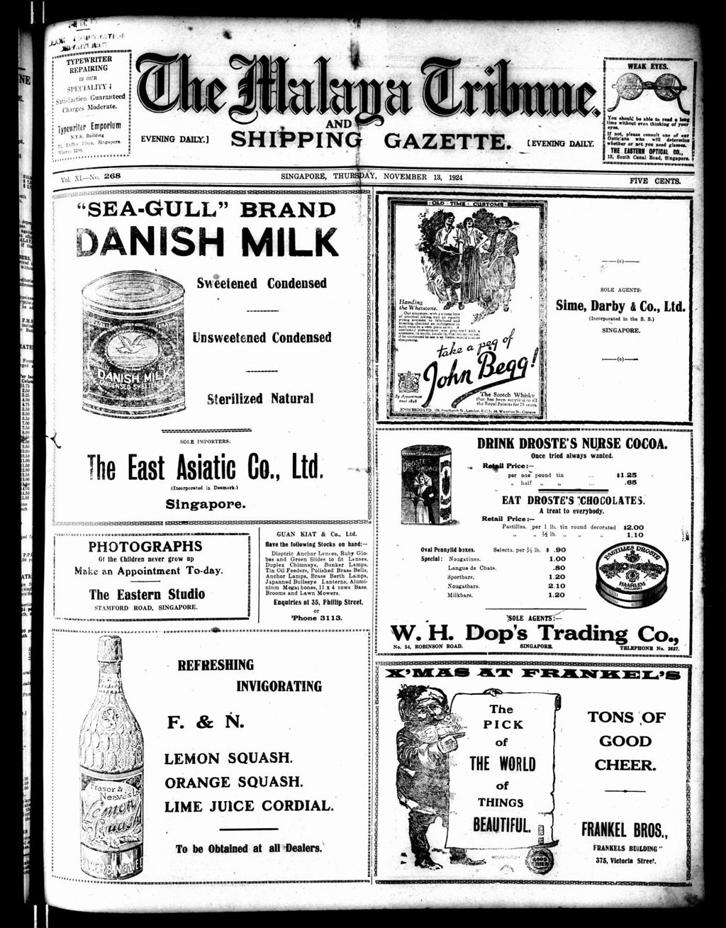 Miniature of Malaya Tribune 13 November 1924