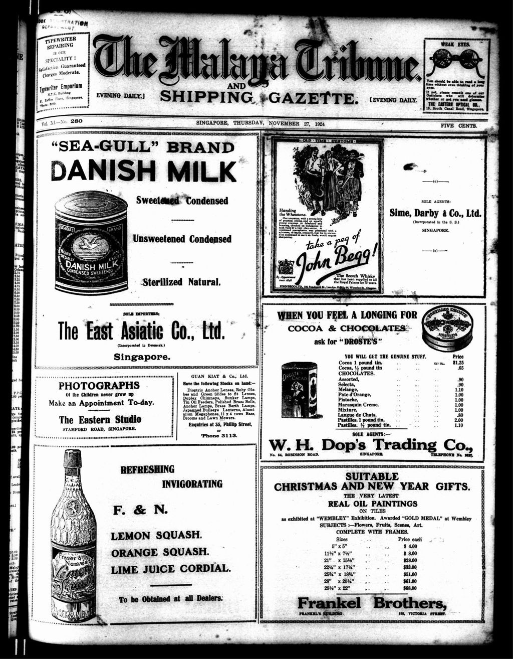 Miniature of Malaya Tribune 27 November 1924