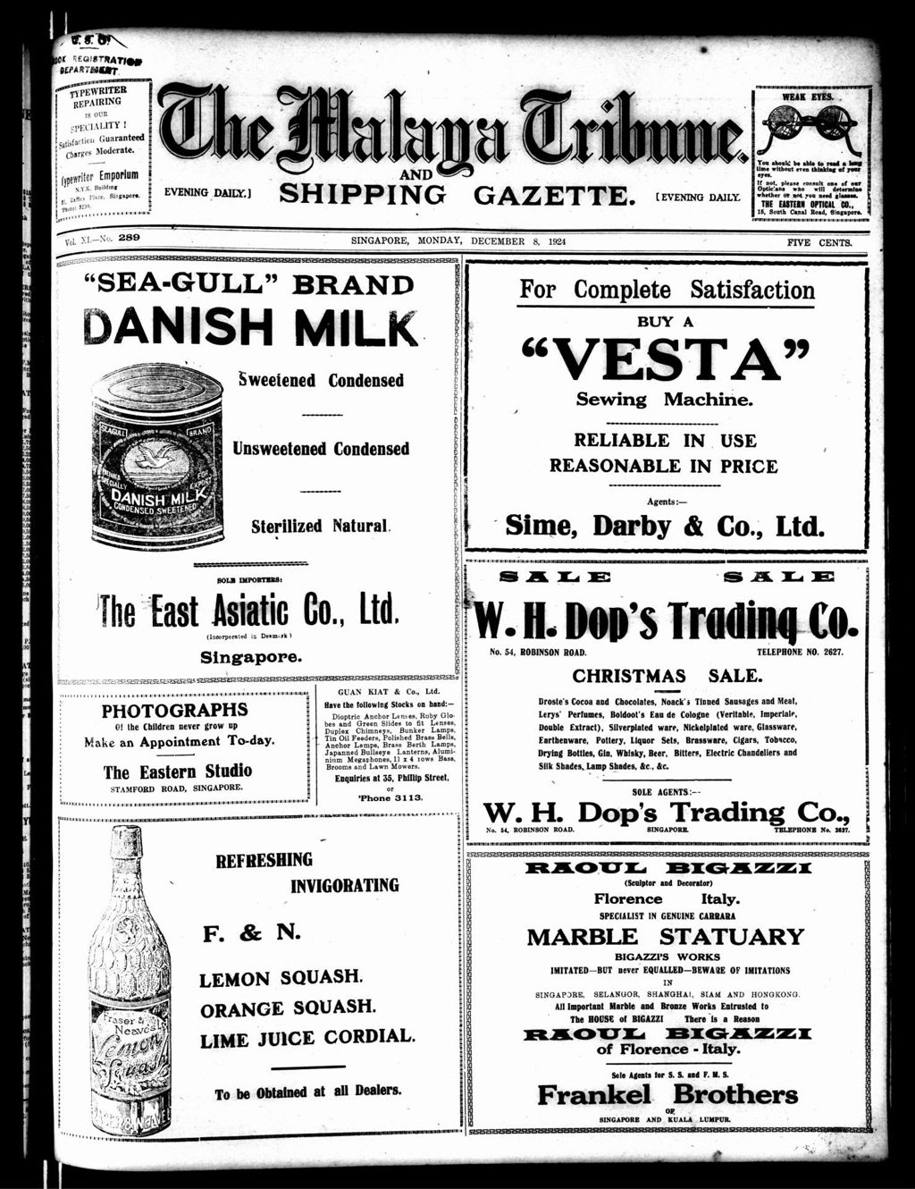 Miniature of Malaya Tribune 08 December 1924