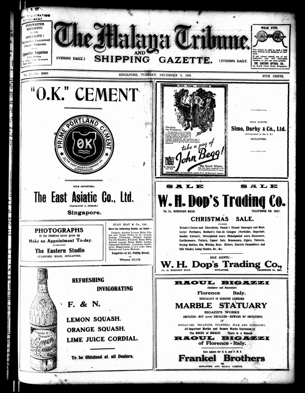 Miniature of Malaya Tribune 09 December 1924