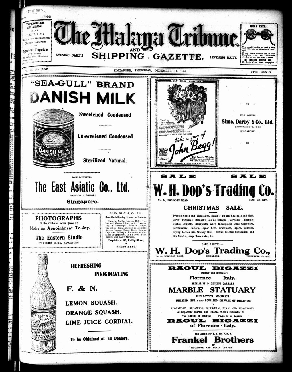 Miniature of Malaya Tribune 11 December 1924