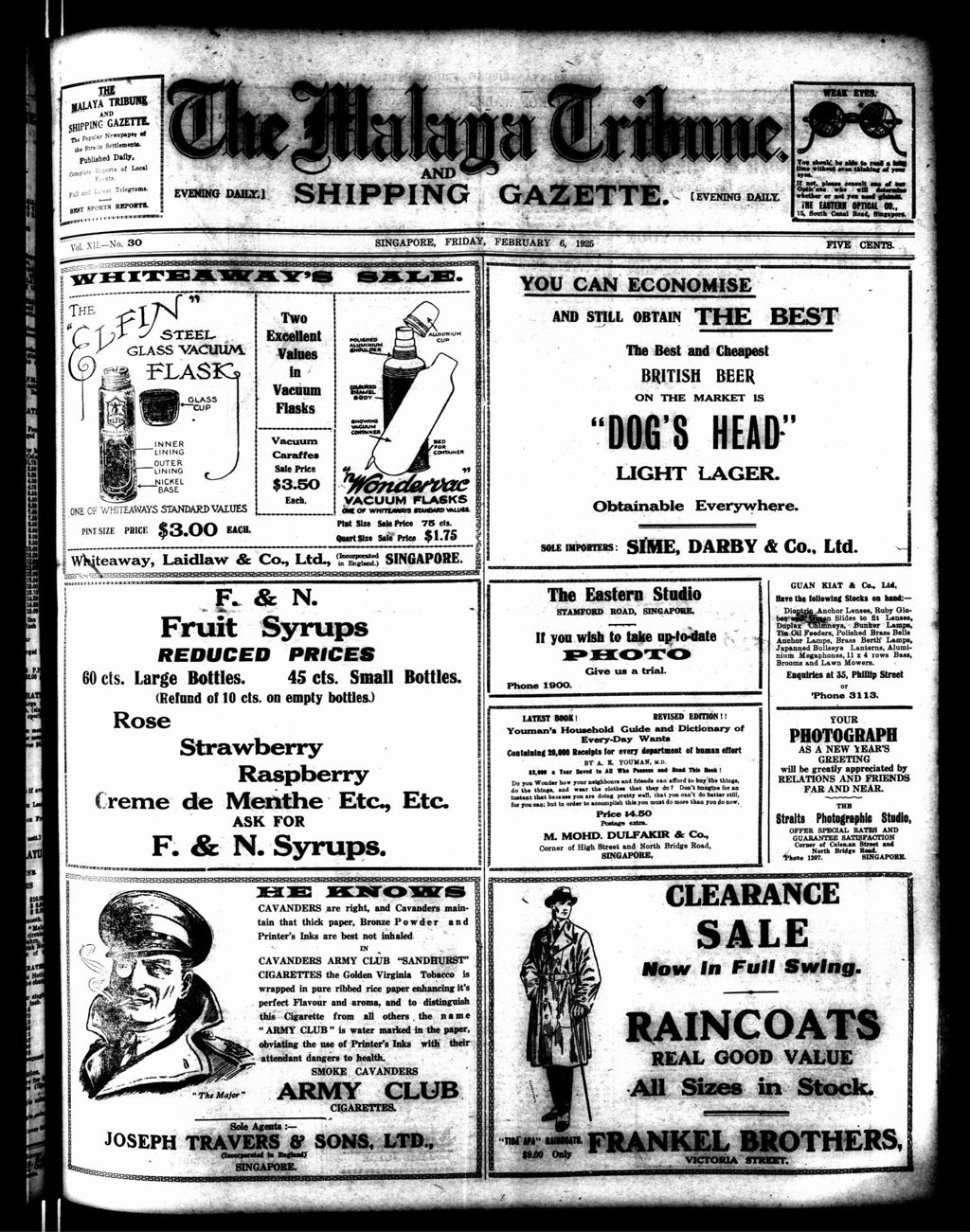 Miniature of Malaya Tribune 06 February 1925