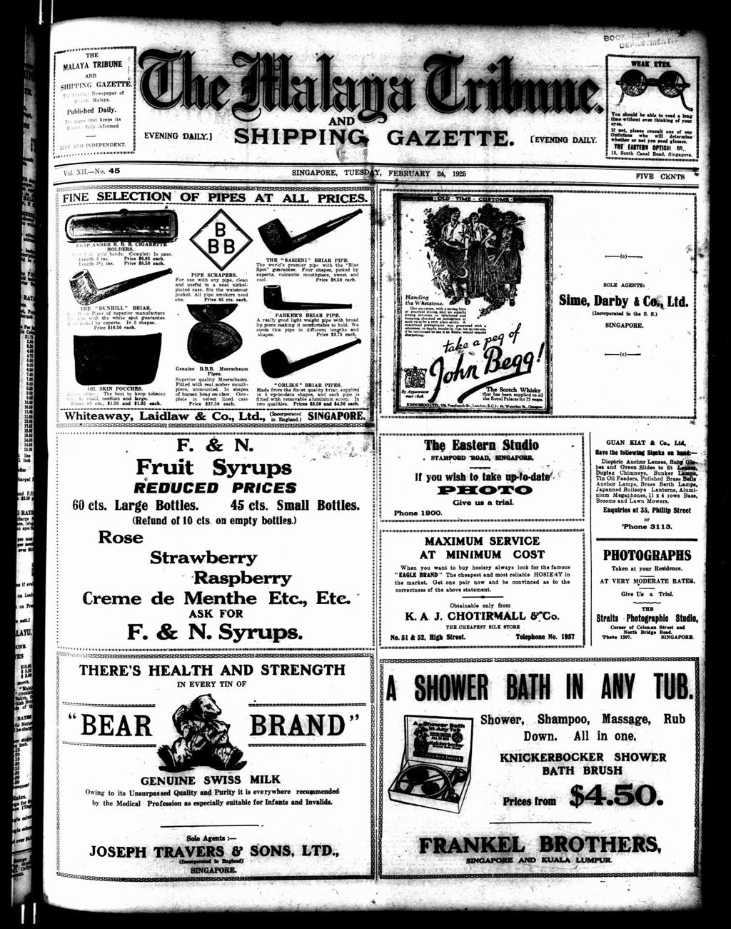 Miniature of Malaya Tribune 24 February 1925