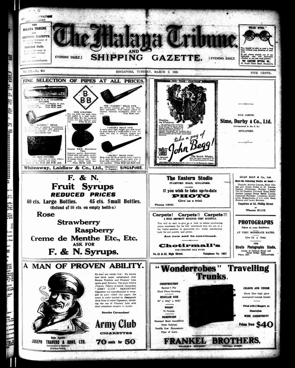 Miniature of Malaya Tribune 03 March 1925