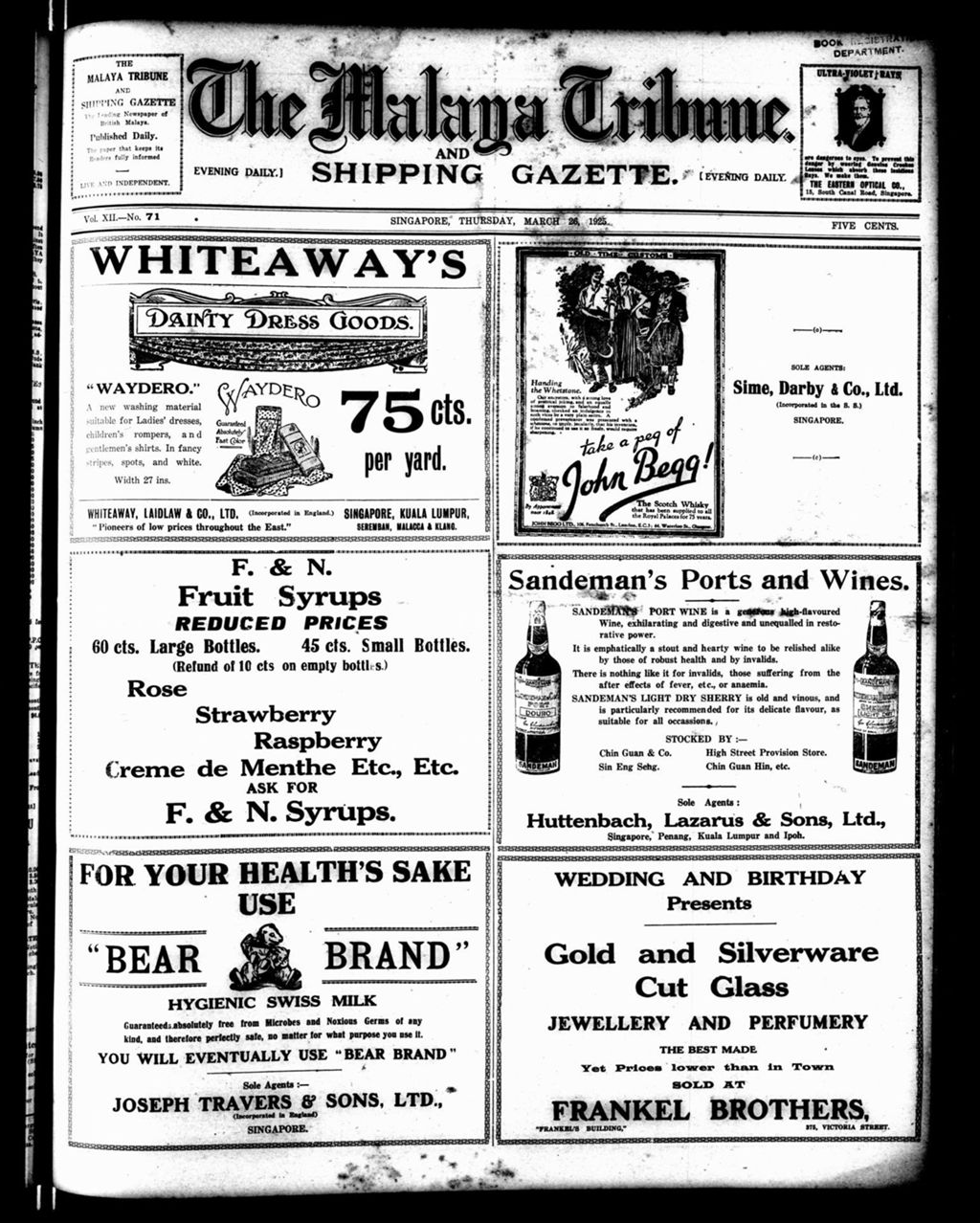 Miniature of Malaya Tribune 26 March 1925