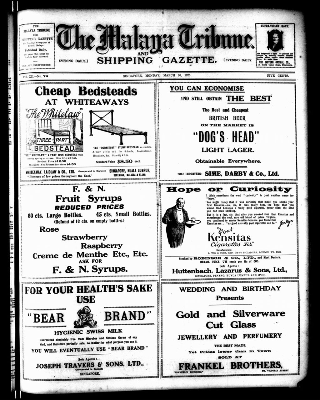 Miniature of Malaya Tribune 30 March 1925